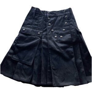 Utiliclan Men's Kilt Size 29 (Tagged 30) Length 21.5 Black NWT RARE USA Made